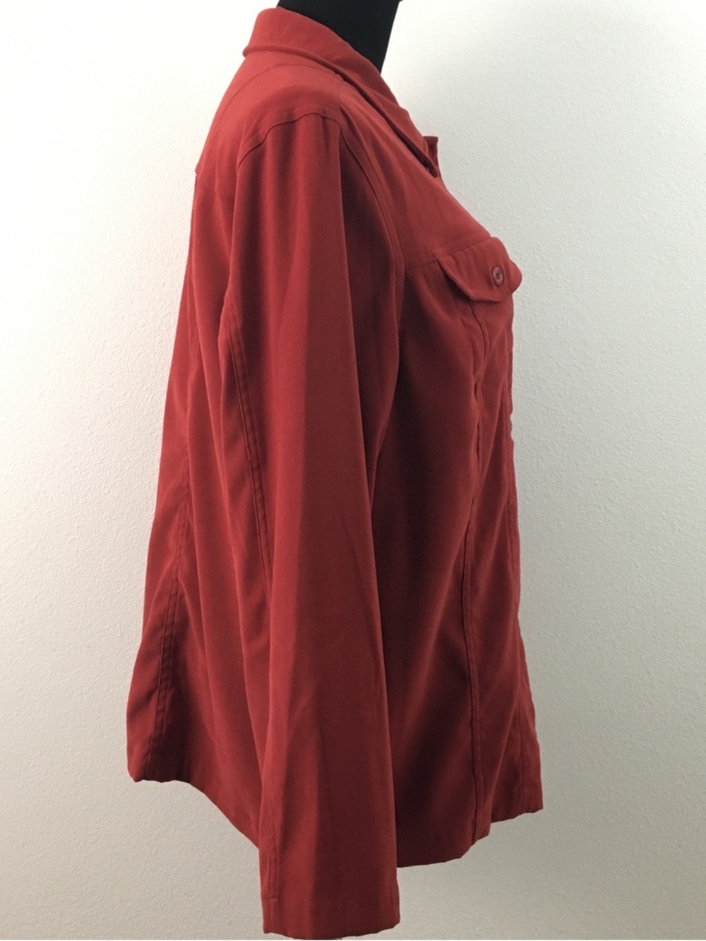 Brick Red Button-Front Jacket - Picture 4 of 9